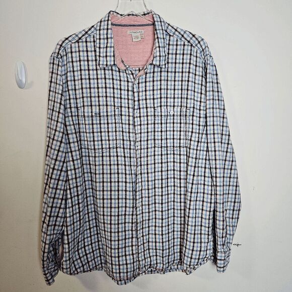 Carbon2Cobalt Cotton Textured Plaid Flannel  Button Front Long Sleeve Shirt Men' - Picture 1 of 3